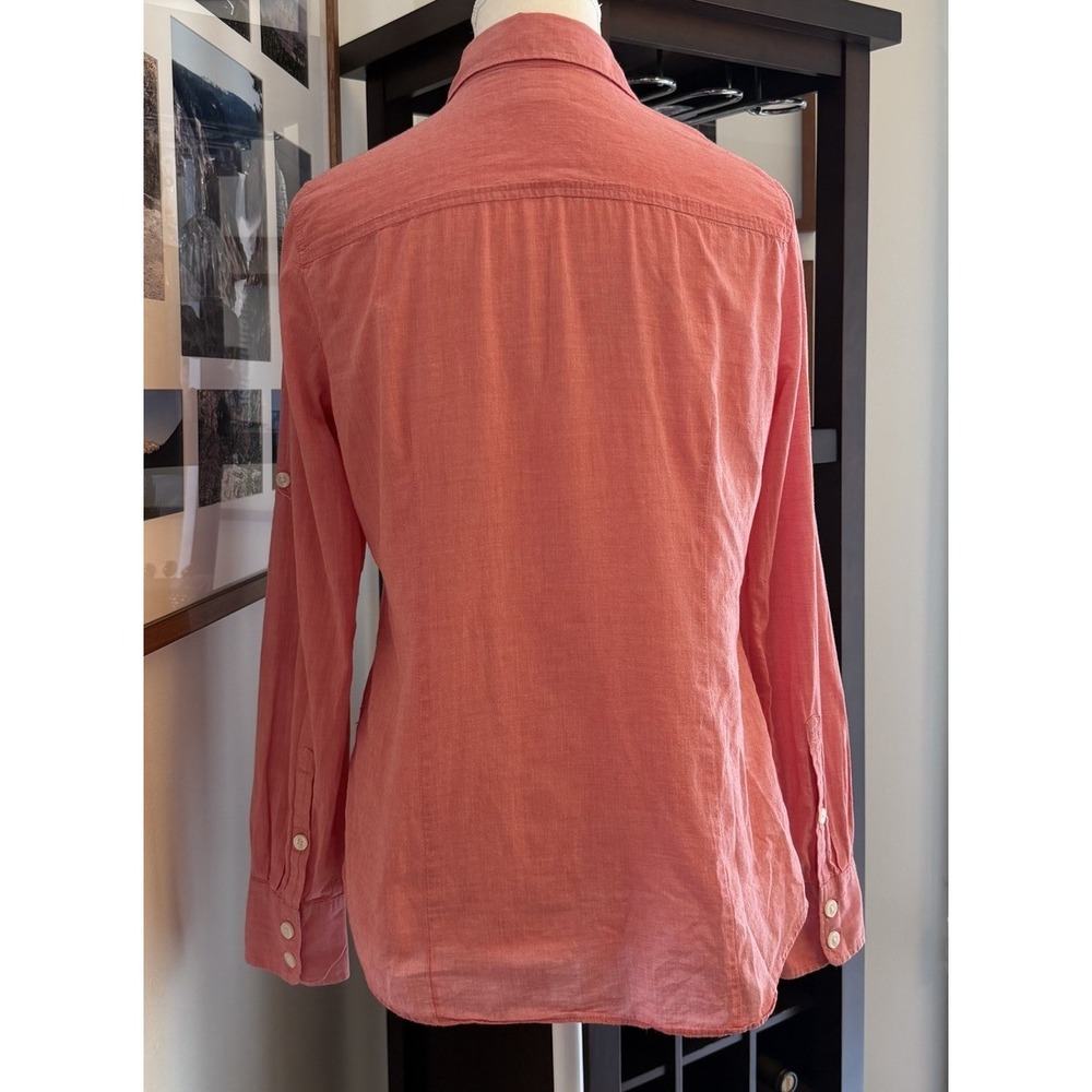 Vtg J Crew Cotton Perfect Shirt Small Pink Preppy Casual Workcore Roll Tab - Picture 3 of 6